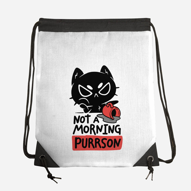 Not A Morning Purrson-None-Drawstring-Bag-koalastudio