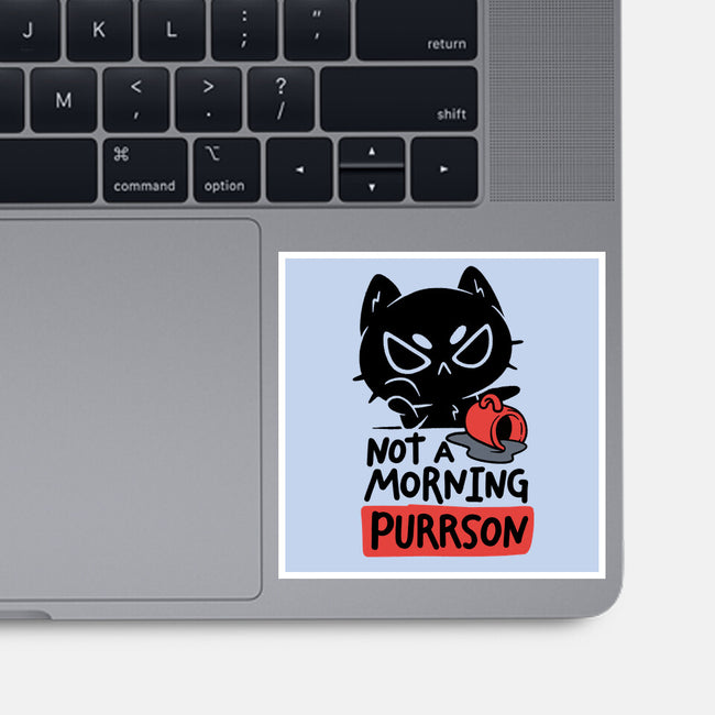 Not A Morning Purrson-None-Glossy-Sticker-koalastudio