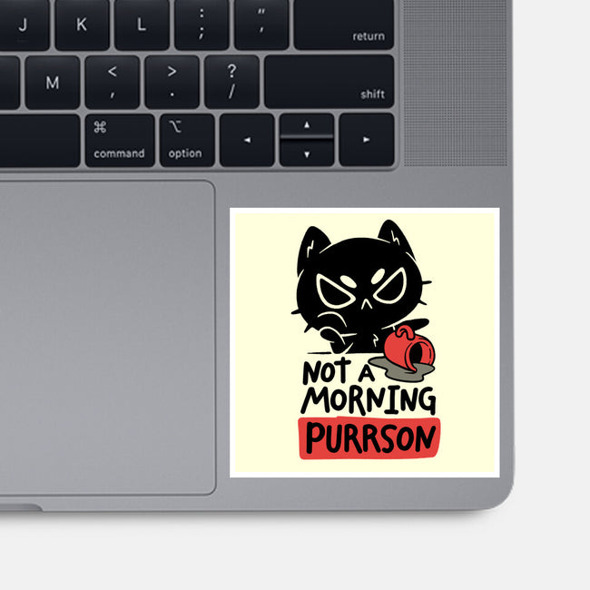 Not A Morning Purrson-None-Glossy-Sticker-koalastudio