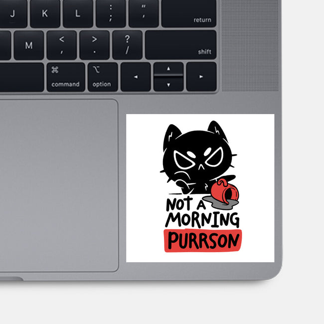 Not A Morning Purrson-None-Glossy-Sticker-koalastudio