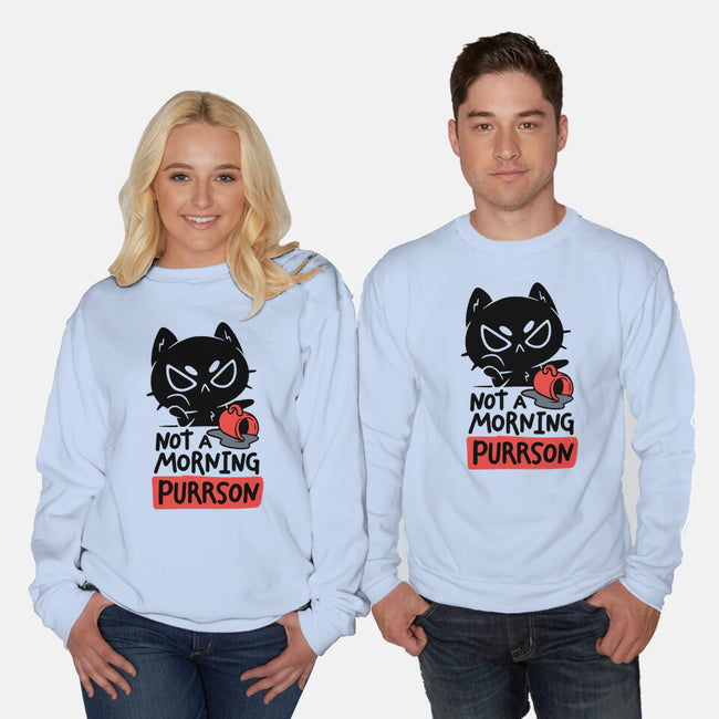 Not A Morning Purrson-Unisex-Crew Neck-Sweatshirt-koalastudio