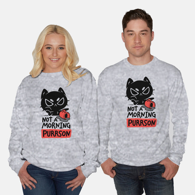 Not A Morning Purrson-Unisex-Crew Neck-Sweatshirt-koalastudio