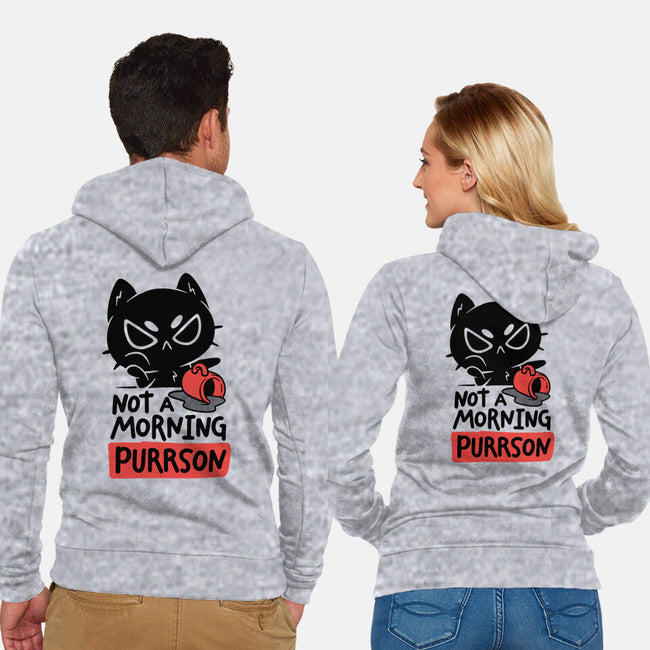 Not A Morning Purrson-Unisex-Zip-Up-Sweatshirt-koalastudio