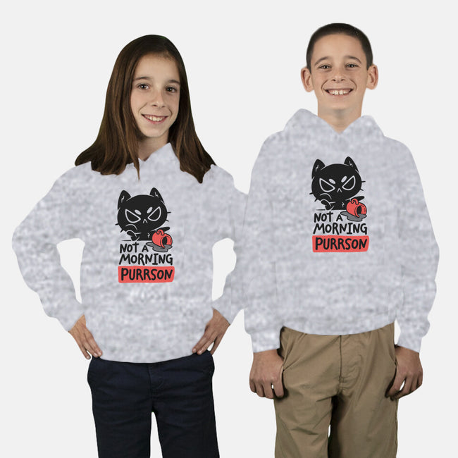 Not A Morning Purrson-Youth-Pullover-Sweatshirt-koalastudio