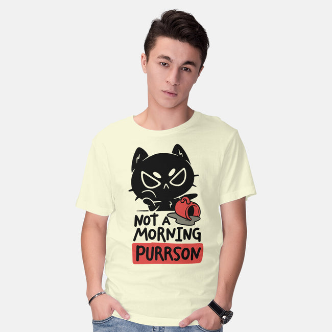 Not A Morning Purrson-Mens-Basic-Tee-koalastudio