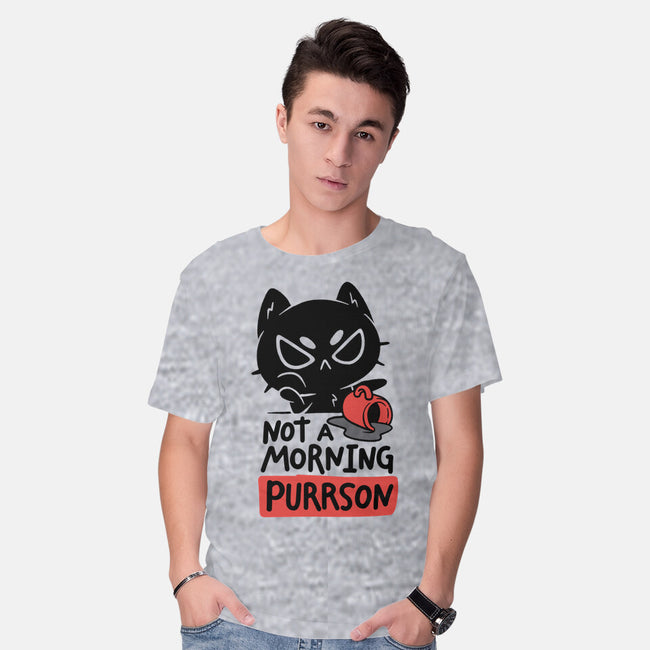Not A Morning Purrson-Mens-Basic-Tee-koalastudio