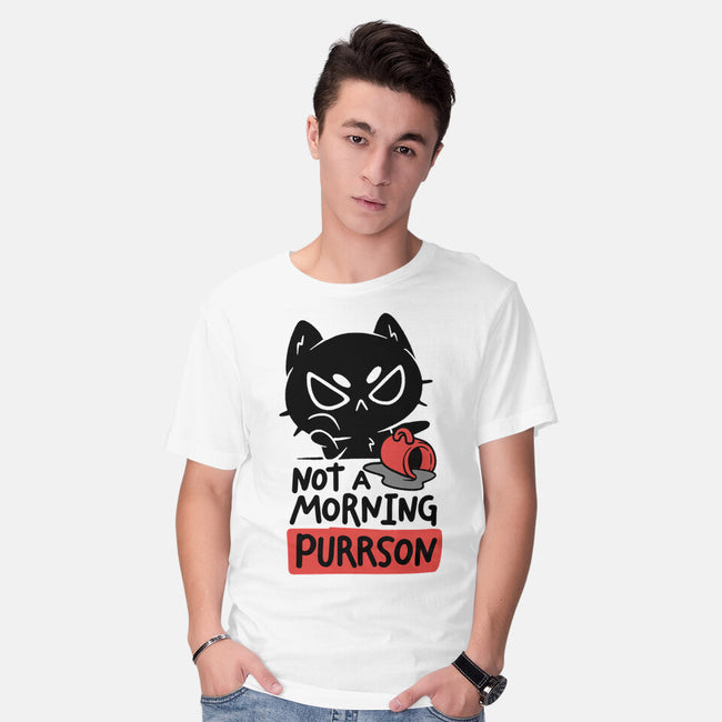 Not A Morning Purrson-Mens-Basic-Tee-koalastudio