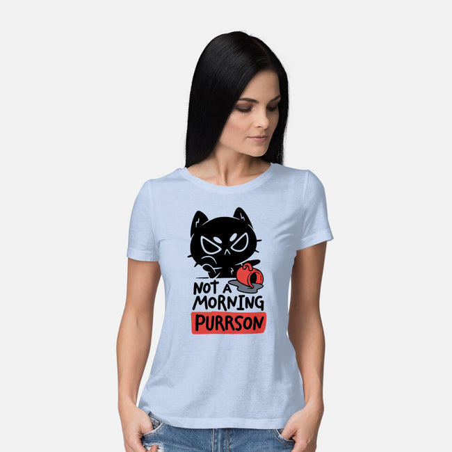 Not A Morning Purrson-Womens-Basic-Tee-koalastudio