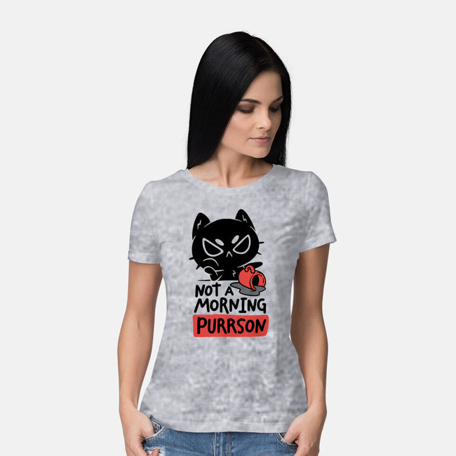 Not A Morning Purrson-Womens-Basic-Tee-koalastudio
