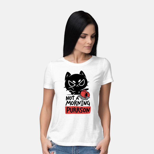 Not A Morning Purrson-Womens-Basic-Tee-koalastudio