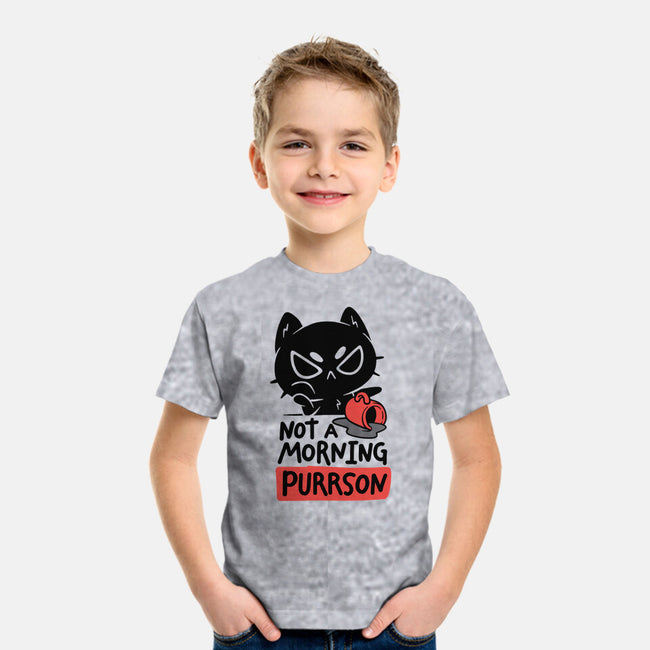 Not A Morning Purrson-Youth-Basic-Tee-koalastudio
