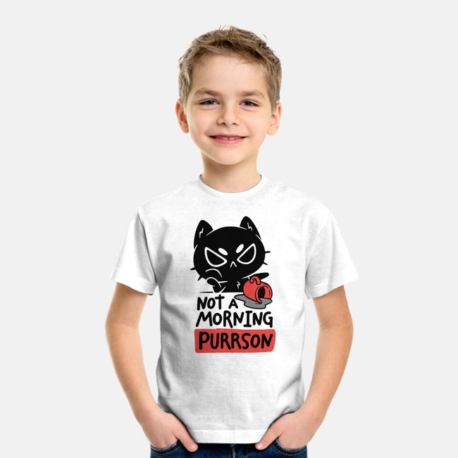 Not A Morning Purrson-Youth-Basic-Tee-koalastudio