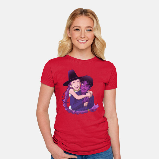 Kpop Couple-Womens-Fitted-Tee-DoOomcat