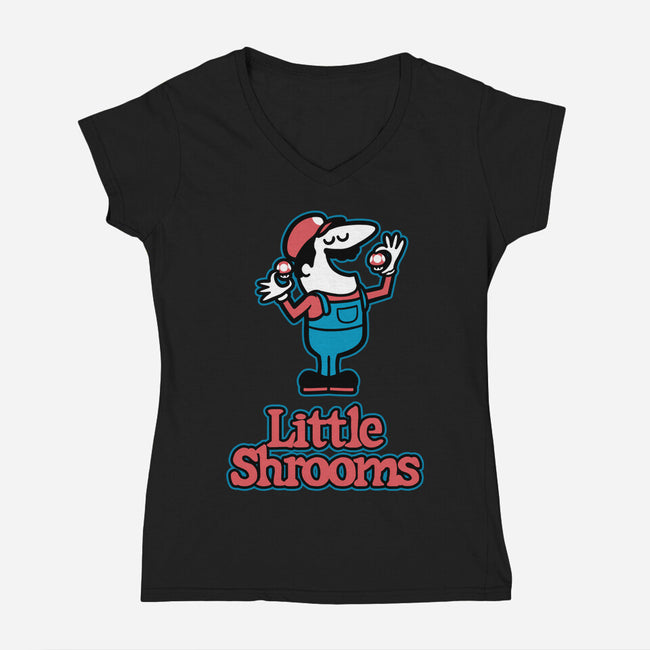 Little Mushrooms Game Food-Womens-V-Neck-Tee-Studio Mootant