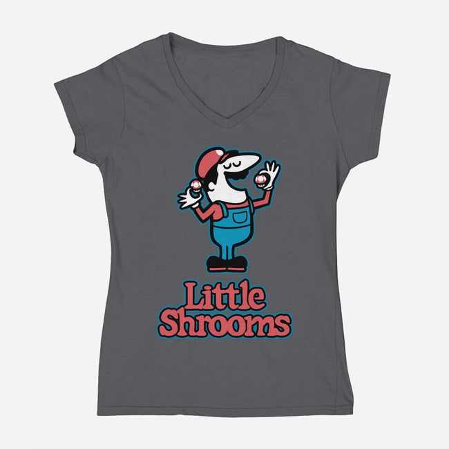 Little Mushrooms Game Food-Womens-V-Neck-Tee-Studio Mootant