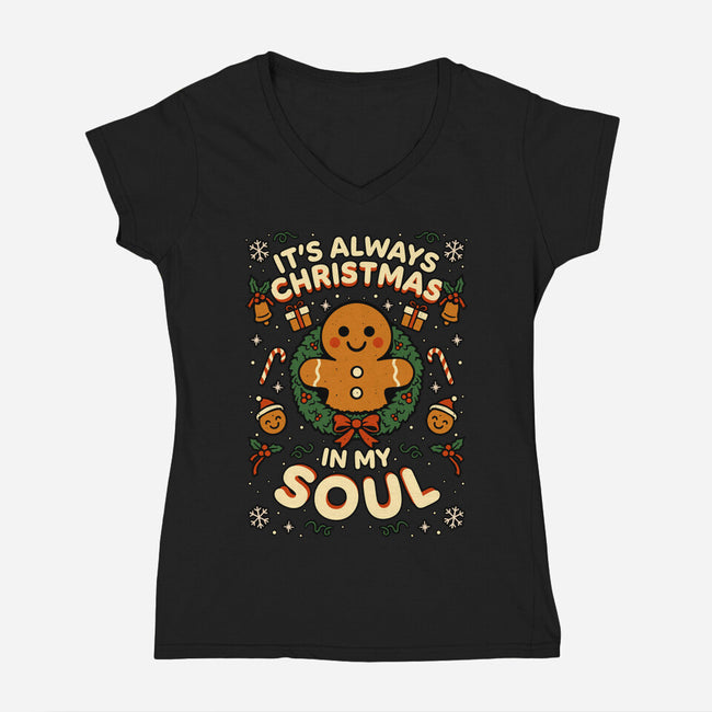 Christmas Soul Gift-Womens-V-Neck-Tee-Studio Mootant