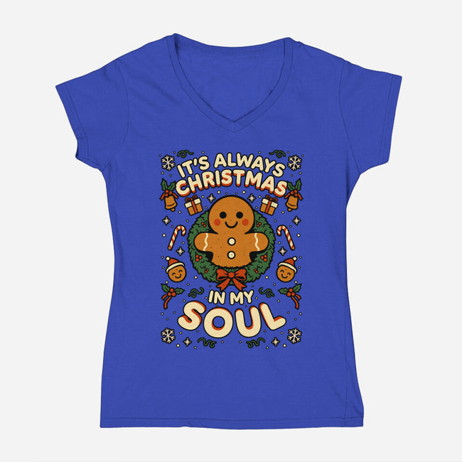 Christmas Soul Gift-Womens-V-Neck-Tee-Studio Mootant