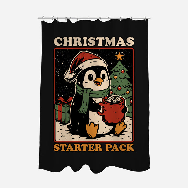 Christmas Penguin Starter Pack-None-Polyester-Shower Curtain-Studio Mootant