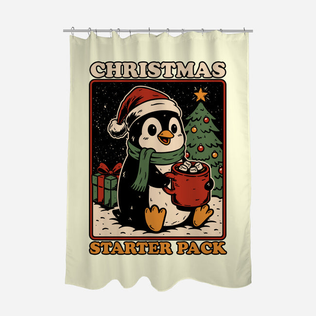 Christmas Penguin Starter Pack-None-Polyester-Shower Curtain-Studio Mootant