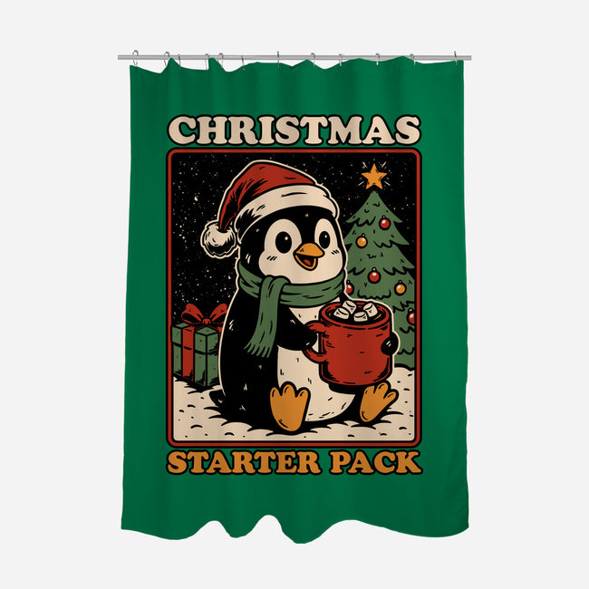 Christmas Penguin Starter Pack-None-Polyester-Shower Curtain-Studio Mootant