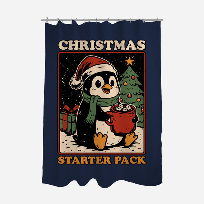 Christmas Penguin Starter Pack-None-Polyester-Shower Curtain-Studio Mootant