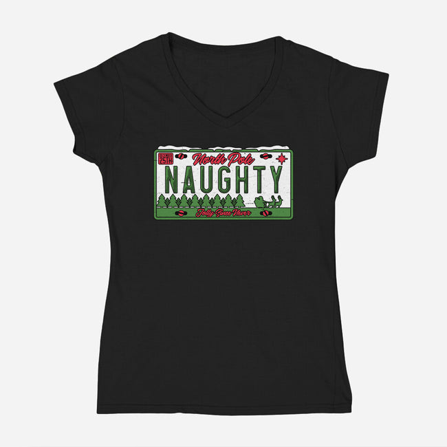 Christmas License Plate-Womens-V-Neck-Tee-Studio Mootant
