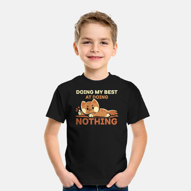Doing My Best At Doing Nothing-Youth-Basic-Tee-TechraNova