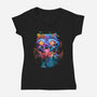 Derpy Tiger Street-Womens-V-Neck-Tee-clingcling