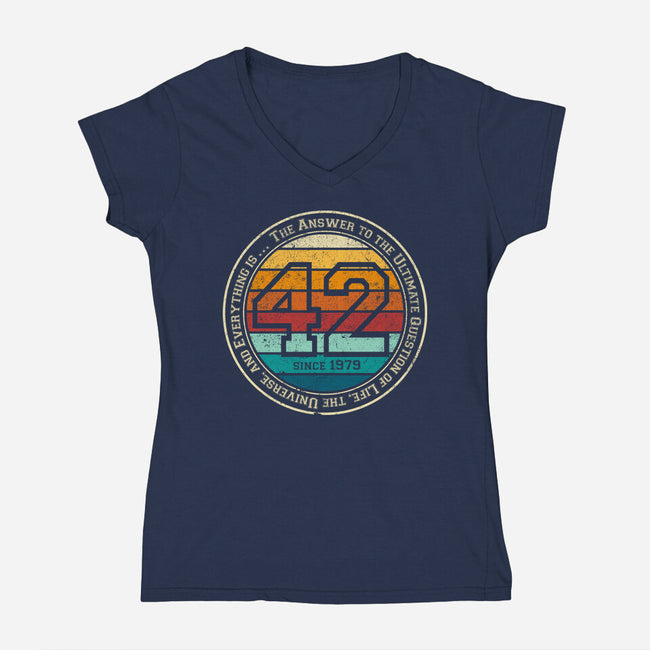 Forty-Two Vintage-Womens-V-Neck-Tee-DrMonekers