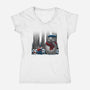 Neighbor In Snow-Womens-V-Neck-Tee-rmatix