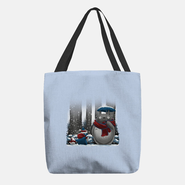 Neighbor In Snow-None-Basic Tote-Bag-rmatix