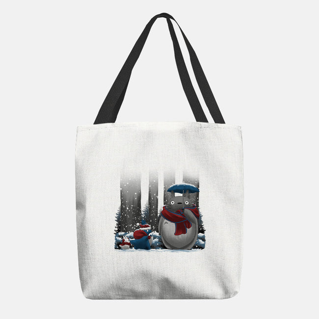 Neighbor In Snow-None-Basic Tote-Bag-rmatix