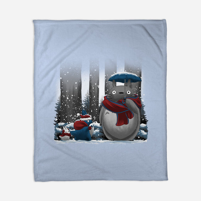 Neighbor In Snow-None-Fleece-Blanket-rmatix