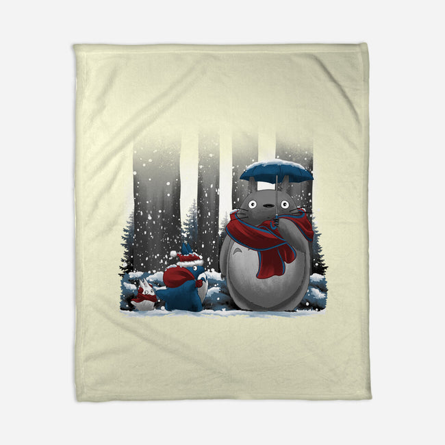 Neighbor In Snow-None-Fleece-Blanket-rmatix