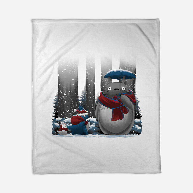 Neighbor In Snow-None-Fleece-Blanket-rmatix