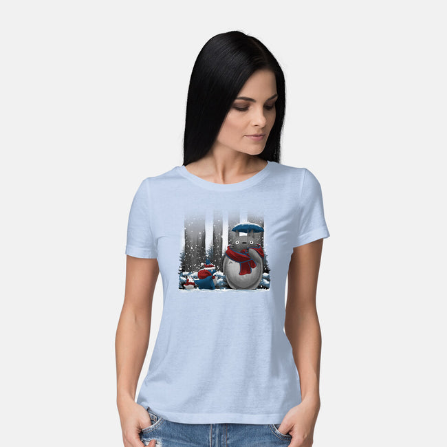 Neighbor In Snow-Womens-Basic-Tee-rmatix