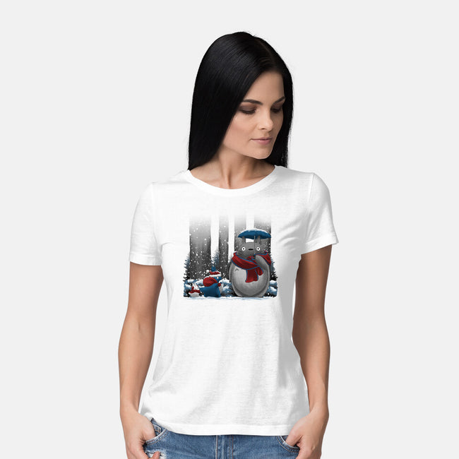 Neighbor In Snow-Womens-Basic-Tee-rmatix