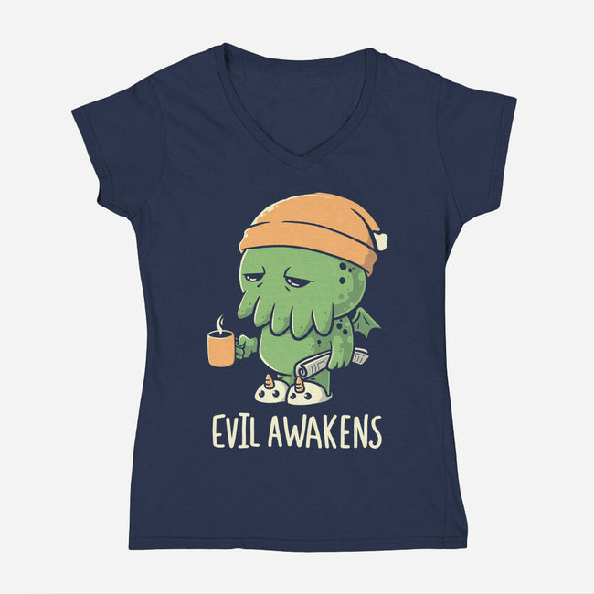 Evil Awakens-Womens-V-Neck-Tee-koalastudio