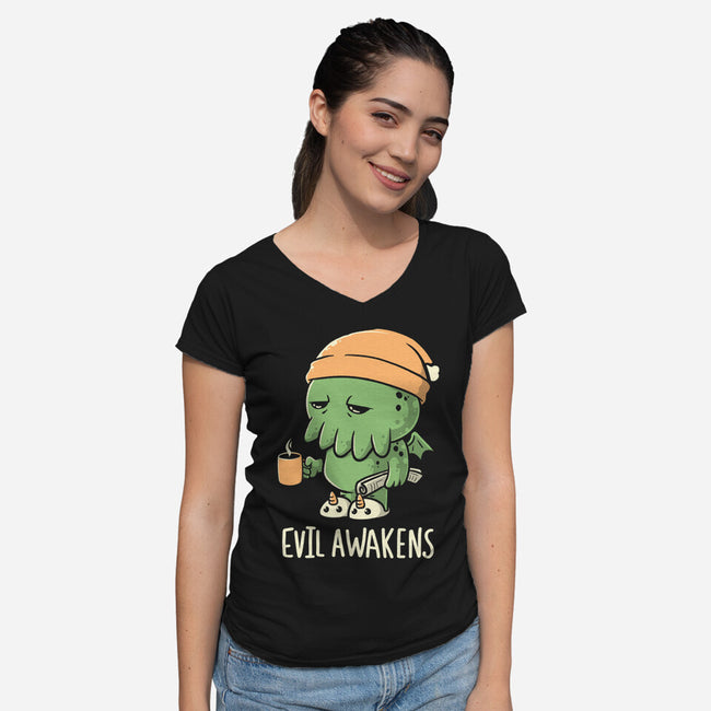 Evil Awakens-Womens-V-Neck-Tee-koalastudio