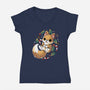GingerBread Fox-Womens-V-Neck-Tee-Vallina84