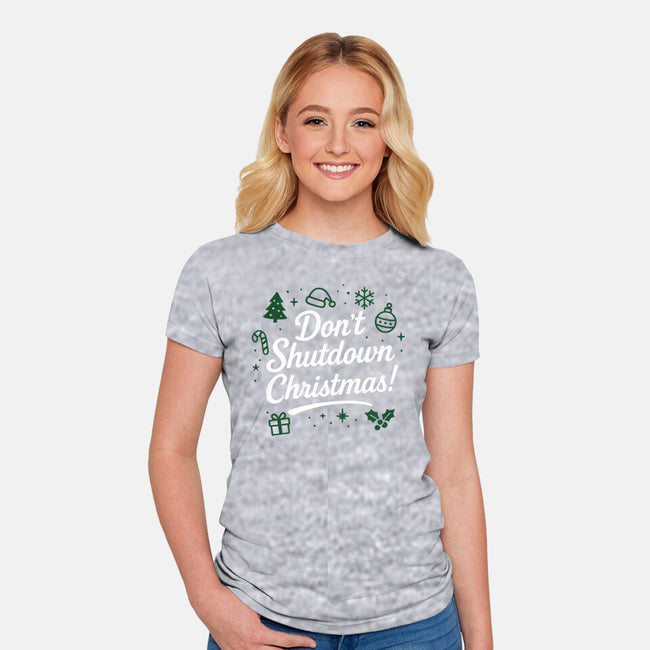 Don't Shutdown Christmas-Womens-Fitted-Tee-Boggs Nicolas