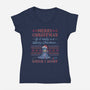 A Doubtful Merry Christmas-Womens-V-Neck-Tee-kg07