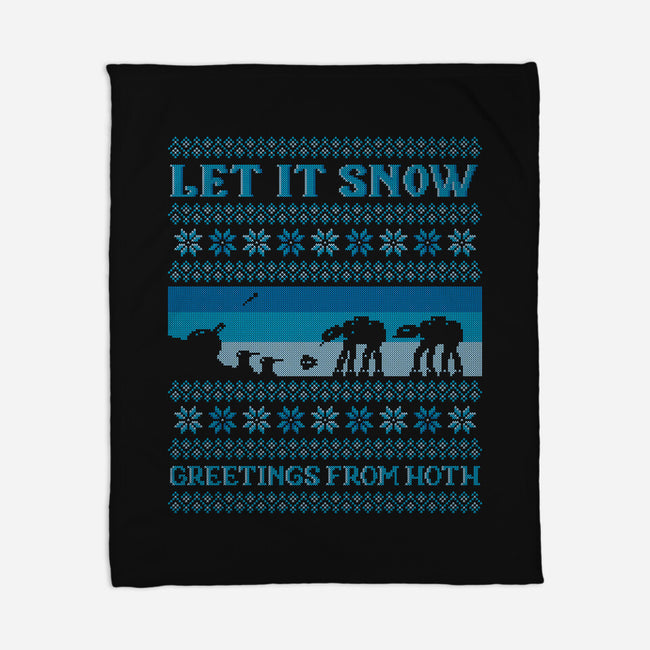 Greetings From Hoth-None-Fleece-Blanket-kg07
