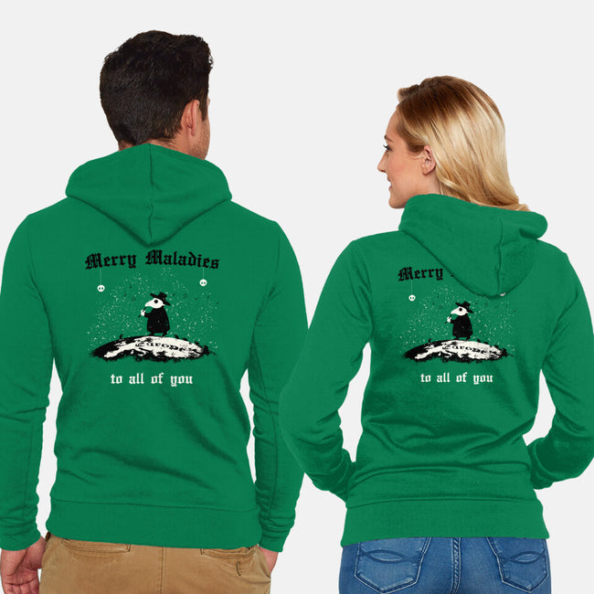 Merry Maladies-Unisex-Zip-Up-Sweatshirt-Mattania