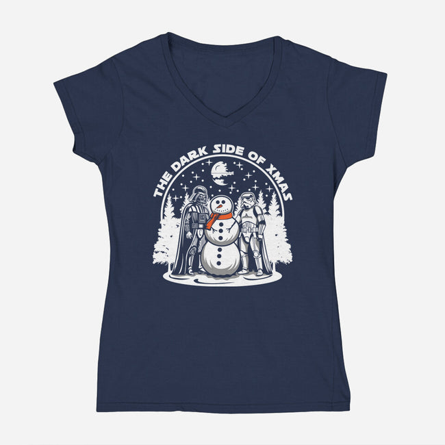 The Dark side Of Xmas-Womens-V-Neck-Tee-SuperEdu