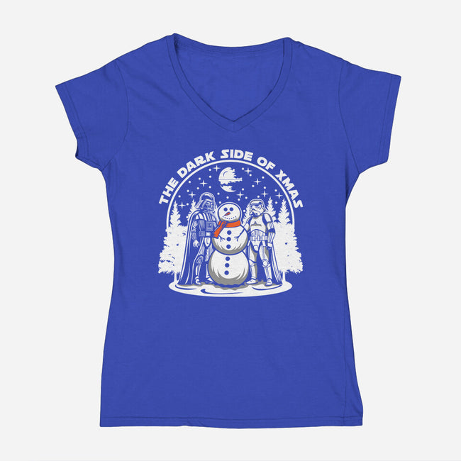 The Dark side Of Xmas-Womens-V-Neck-Tee-SuperEdu