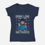 Drink Long And Prosper-Womens-V-Neck-Tee-NMdesign