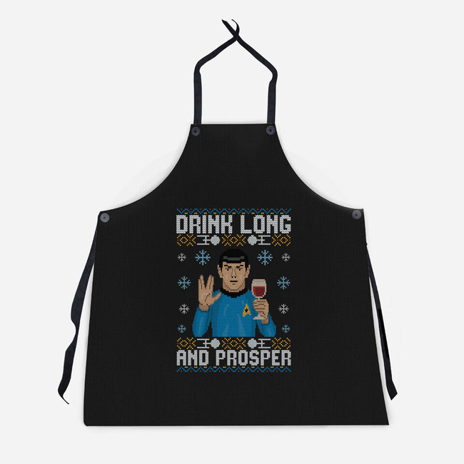 Drink Long And Prosper-Unisex-Kitchen-Apron-NMdesign