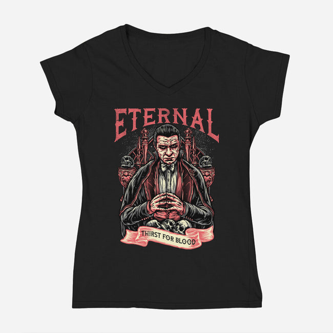 Eternal Thirst-Womens-V-Neck-Tee-glitchygorilla