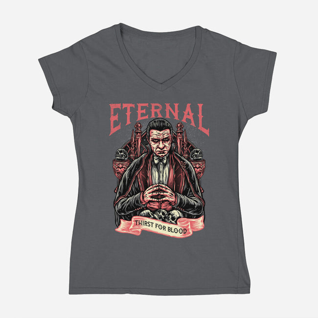 Eternal Thirst-Womens-V-Neck-Tee-glitchygorilla
